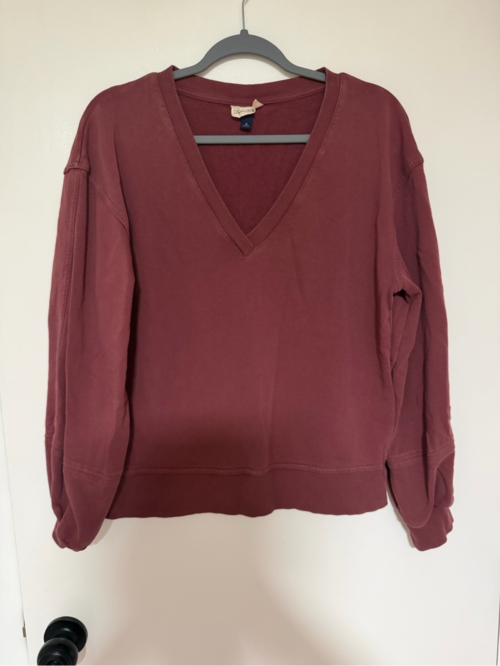 Deep Mauve V-Neck Pullover Sweater
